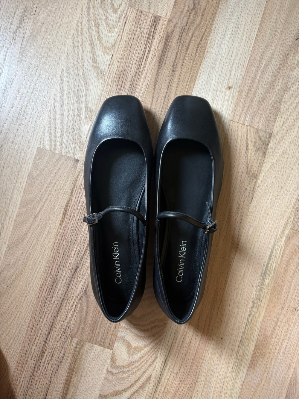 Calvin Klein Black Square-Toe Mary Jane Shoes
